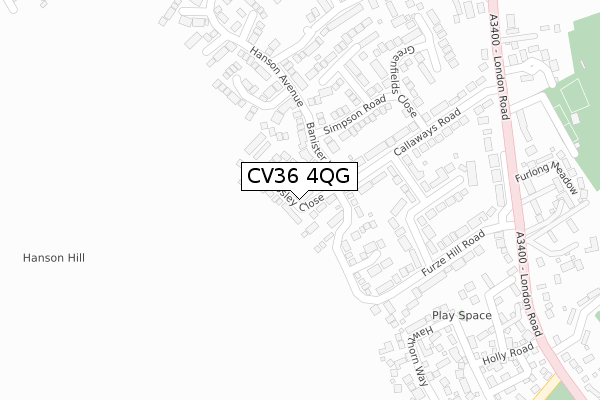 CV36 4QG map - large scale - OS Open Zoomstack (Ordnance Survey)