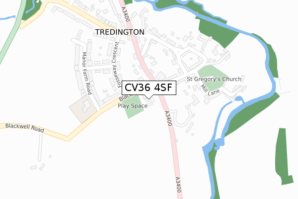 CV36 4SF map - large scale - OS Open Zoomstack (Ordnance Survey)