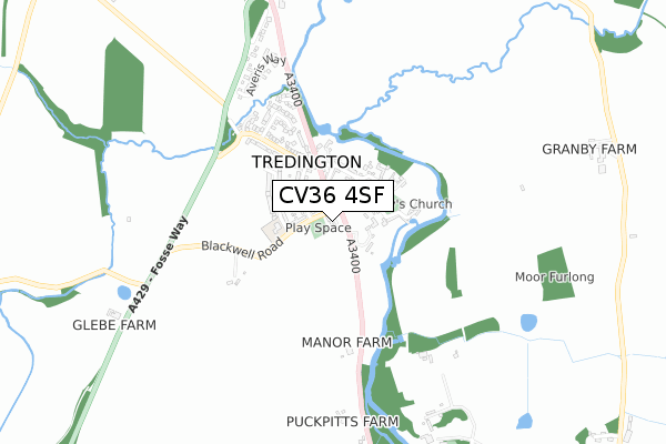 CV36 4SF map - small scale - OS Open Zoomstack (Ordnance Survey) CV36 4SF map - small scale - OS Open Zoomstack (Ordnance Survey)