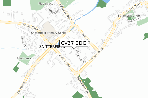 CV37 0DG map - large scale - OS Open Zoomstack (Ordnance Survey)
