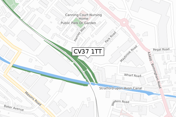 CV37 1TT map - large scale - OS Open Zoomstack (Ordnance Survey) CV37 1TT map - large scale - OS Open Zoomstack (Ordnance Survey)