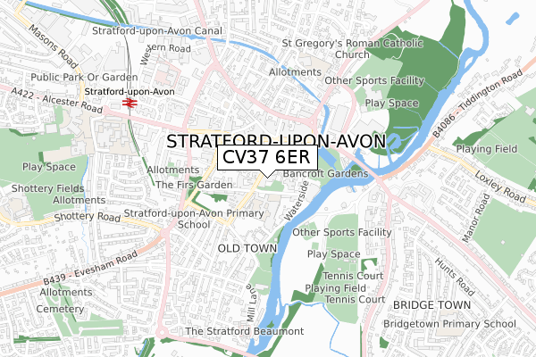 CV37 6ER map - small scale - OS Open Zoomstack (Ordnance Survey) CV37 6ER map - small scale - OS Open Zoomstack (Ordnance Survey)