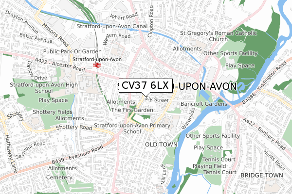 CV37 6LX map - small scale - OS Open Zoomstack (Ordnance Survey) CV37 6LX map - small scale - OS Open Zoomstack (Ordnance Survey)