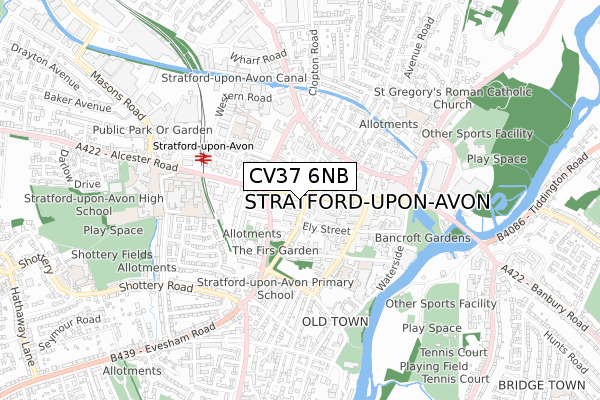 CV37 6NB map - small scale - OS Open Zoomstack (Ordnance Survey) CV37 6NB map - small scale - OS Open Zoomstack (Ordnance Survey)