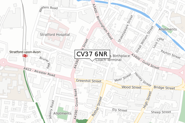 CV37 6NR map - large scale - OS Open Zoomstack (Ordnance Survey)