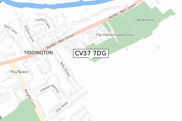 CV37 7DG map - large scale - OS Open Zoomstack (Ordnance Survey)