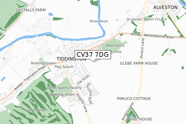 CV37 7DG map - small scale - OS Open Zoomstack (Ordnance Survey) CV37 7DG map - small scale - OS Open Zoomstack (Ordnance Survey)