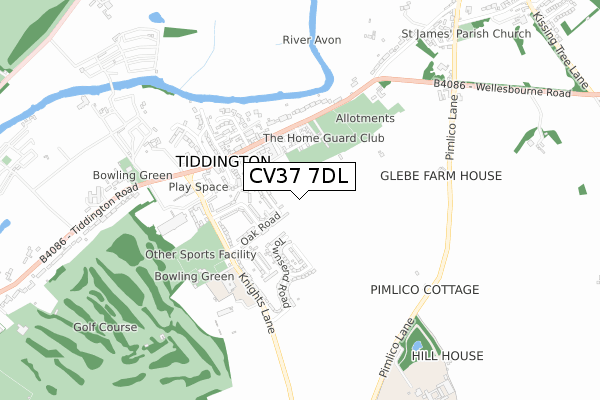CV37 7DL map - small scale - OS Open Zoomstack (Ordnance Survey) CV37 7DL map - small scale - OS Open Zoomstack (Ordnance Survey)
