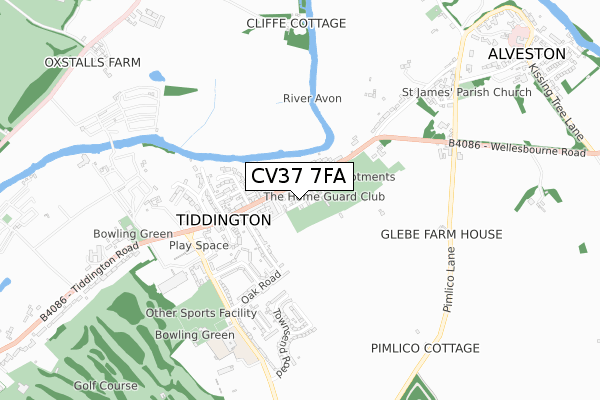CV37 7FA map - small scale - OS Open Zoomstack (Ordnance Survey) CV37 7FA map - small scale - OS Open Zoomstack (Ordnance Survey)