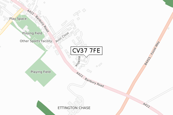 CV37 7FE map - large scale - OS Open Zoomstack (Ordnance Survey) CV37 7FE map - large scale - OS Open Zoomstack (Ordnance Survey)
