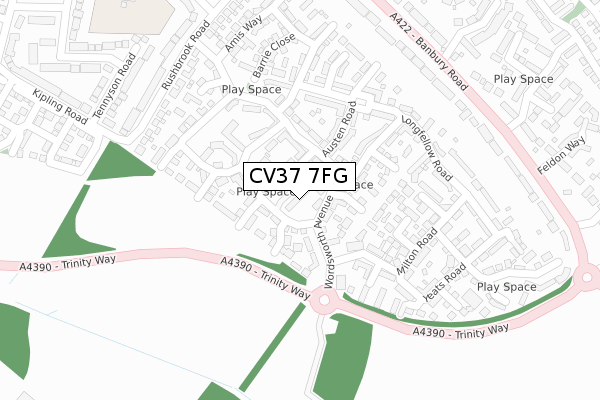 CV37 7FG map - large scale - OS Open Zoomstack (Ordnance Survey) CV37 7FG map - large scale - OS Open Zoomstack (Ordnance Survey)