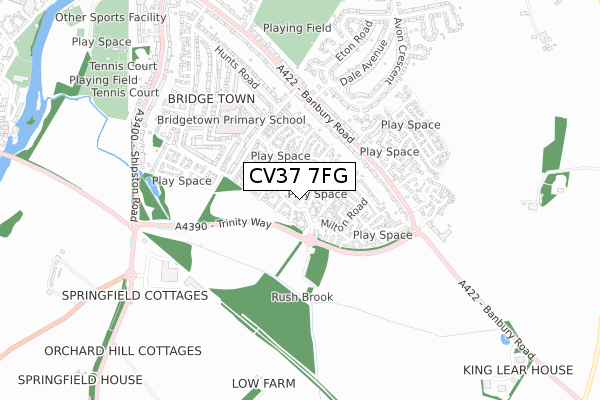 CV37 7FG map - small scale - OS Open Zoomstack (Ordnance Survey) CV37 7FG map - small scale - OS Open Zoomstack (Ordnance Survey)
