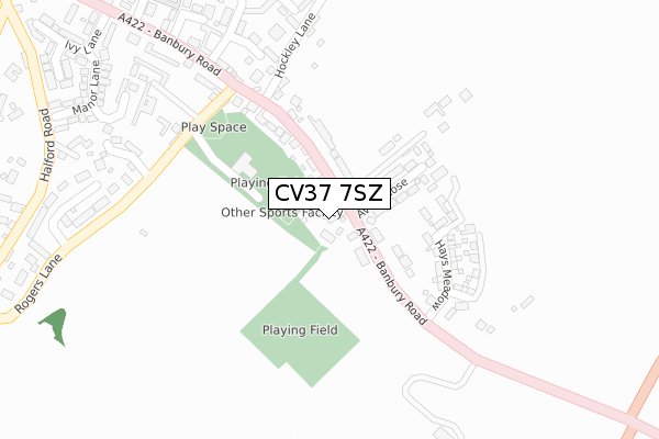 CV37 7SZ map - large scale - OS Open Zoomstack (Ordnance Survey)