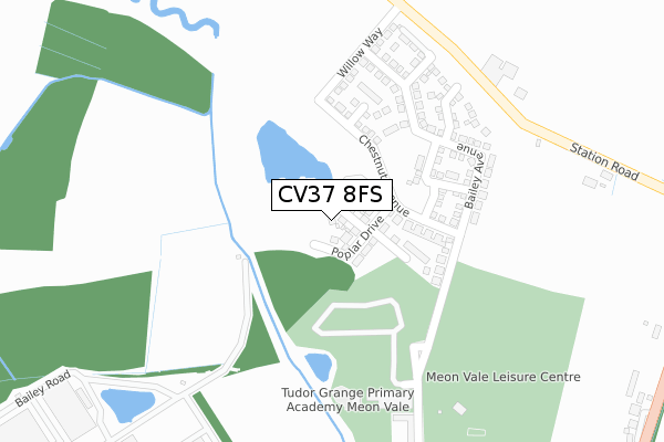 CV37 8FS map - large scale - OS Open Zoomstack (Ordnance Survey)