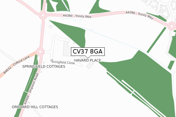 CV37 8GA map - large scale - OS Open Zoomstack (Ordnance Survey) CV37 8GA map - large scale - OS Open Zoomstack (Ordnance Survey)