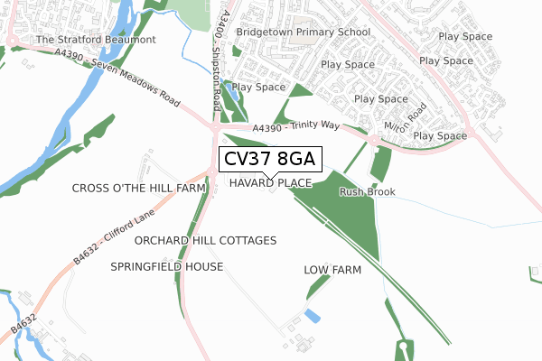 CV37 8GA map - small scale - OS Open Zoomstack (Ordnance Survey) CV37 8GA map - small scale - OS Open Zoomstack (Ordnance Survey)
