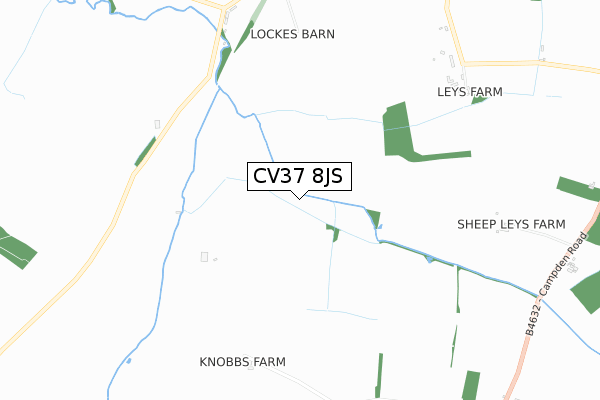 CV37 8JS map - small scale - OS Open Zoomstack (Ordnance Survey)