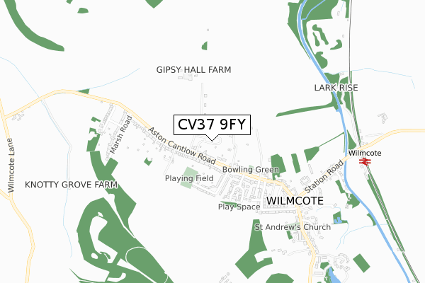 CV37 9FY map - small scale - OS Open Zoomstack (Ordnance Survey) CV37 9FY map - small scale - OS Open Zoomstack (Ordnance Survey)