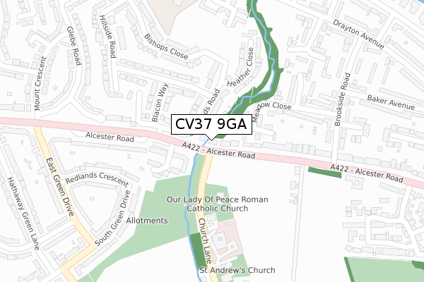 CV37 9GA map - large scale - OS Open Zoomstack (Ordnance Survey) CV37 9GA map - large scale - OS Open Zoomstack (Ordnance Survey)