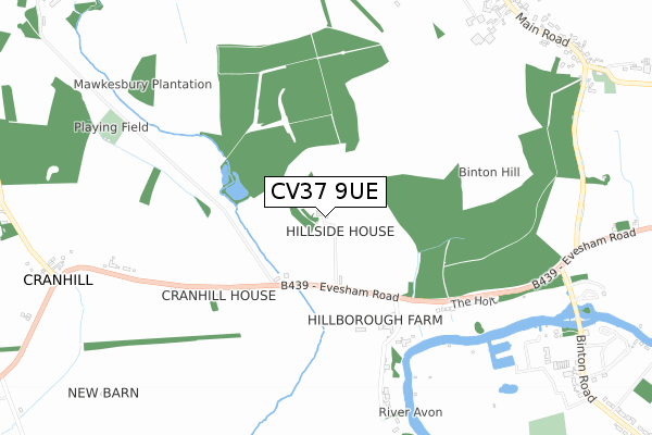 CV37 9UE map - small scale - OS Open Zoomstack (Ordnance Survey) CV37 9UE map - small scale - OS Open Zoomstack (Ordnance Survey)