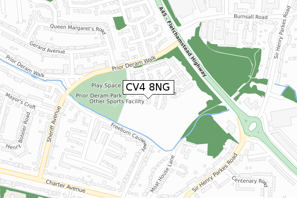 CV4 8NG map - large scale - OS Open Zoomstack (Ordnance Survey) CV4 8NG map - large scale - OS Open Zoomstack (Ordnance Survey)