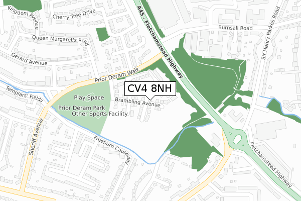 CV4 8NH map - large scale - OS Open Zoomstack (Ordnance Survey) CV4 8NH map - large scale - OS Open Zoomstack (Ordnance Survey)