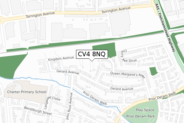 CV4 8NQ map - large scale - OS Open Zoomstack (Ordnance Survey)