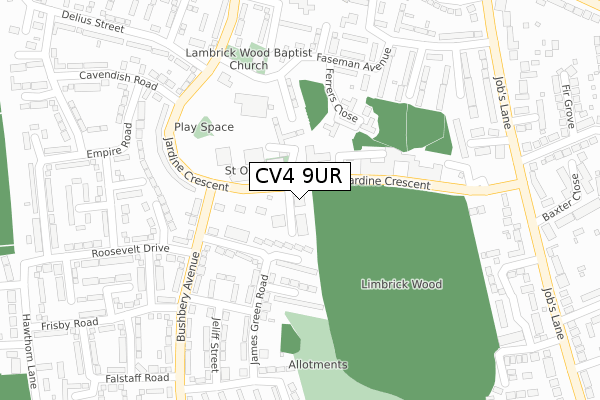 CV4 9UR map - large scale - OS Open Zoomstack (Ordnance Survey) CV4 9UR map - large scale - OS Open Zoomstack (Ordnance Survey)