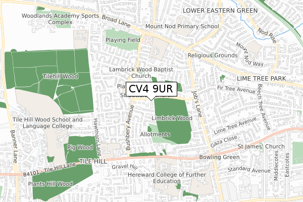 CV4 9UR map - small scale - OS Open Zoomstack (Ordnance Survey) CV4 9UR map - small scale - OS Open Zoomstack (Ordnance Survey)