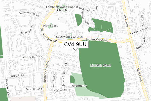 CV4 9UU map - large scale - OS Open Zoomstack (Ordnance Survey) CV4 9UU map - large scale - OS Open Zoomstack (Ordnance Survey)