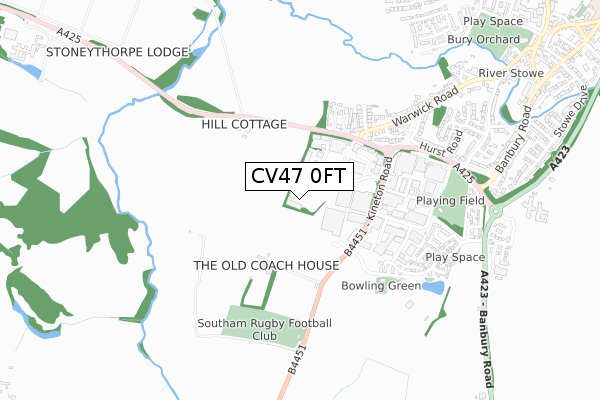 CV47 0FT map - small scale - OS Open Zoomstack (Ordnance Survey)