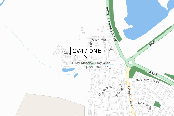 CV47 0NE map - large scale - OS Open Zoomstack (Ordnance Survey)