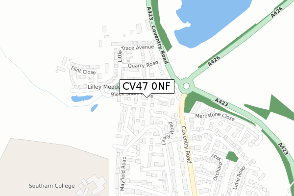 CV47 0NF map - large scale - OS Open Zoomstack (Ordnance Survey)