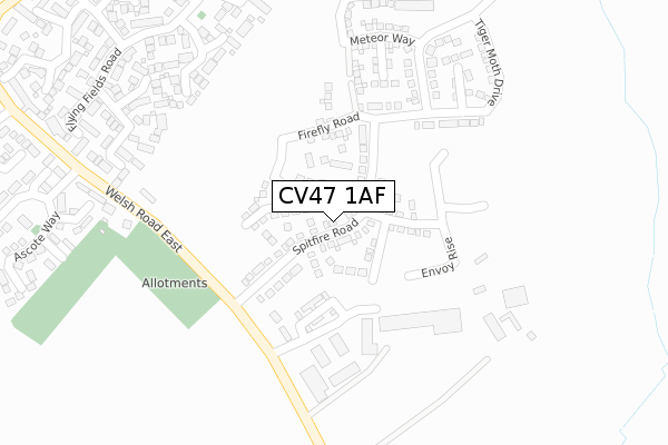 CV47 1AF map - large scale - OS Open Zoomstack (Ordnance Survey)