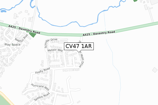 CV47 1AR map - large scale - OS Open Zoomstack (Ordnance Survey)