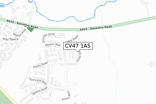 CV47 1AS map - large scale - OS Open Zoomstack (Ordnance Survey)