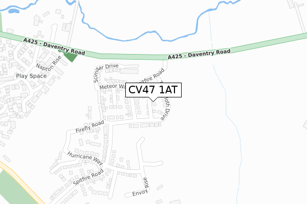 CV47 1AT map - large scale - OS Open Zoomstack (Ordnance Survey)