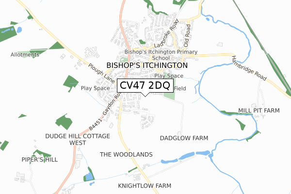 CV47 2DQ map - small scale - OS Open Zoomstack (Ordnance Survey) CV47 2DQ map - small scale - OS Open Zoomstack (Ordnance Survey)