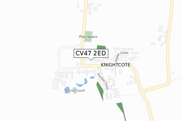 CV47 2ED map - large scale - OS Open Zoomstack (Ordnance Survey)