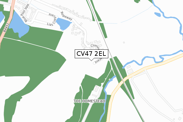 CV47 2EL map - large scale - OS Open Zoomstack (Ordnance Survey)