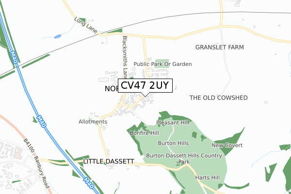 CV47 2UY map - small scale - OS Open Zoomstack (Ordnance Survey) CV47 2UY map - small scale - OS Open Zoomstack (Ordnance Survey)