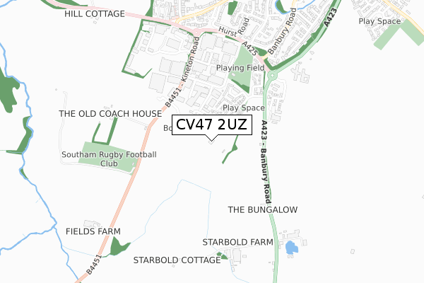 CV47 2UZ map - small scale - OS Open Zoomstack (Ordnance Survey)