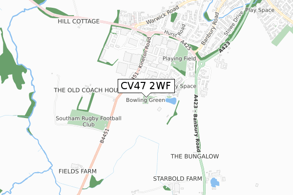 CV47 2WF map - small scale - OS Open Zoomstack (Ordnance Survey)