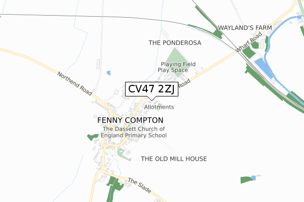 CV47 2ZJ map - small scale - OS Open Zoomstack (Ordnance Survey) CV47 2ZJ map - small scale - OS Open Zoomstack (Ordnance Survey)