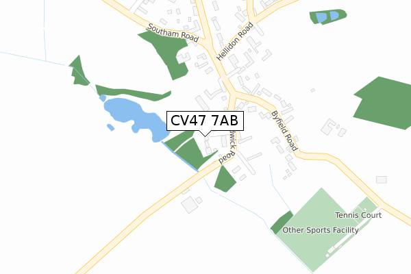 CV47 7AB map - large scale - OS Open Zoomstack (Ordnance Survey)