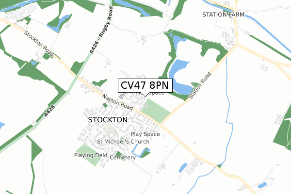 CV47 8PN map - small scale - OS Open Zoomstack (Ordnance Survey) CV47 8PN map - small scale - OS Open Zoomstack (Ordnance Survey)