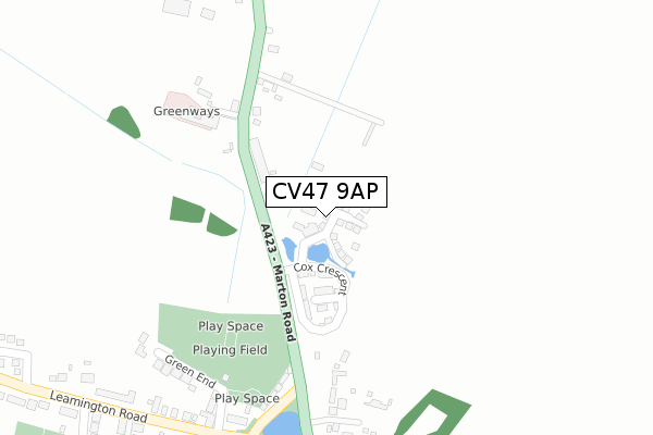 CV47 9AP map - large scale - OS Open Zoomstack (Ordnance Survey)
