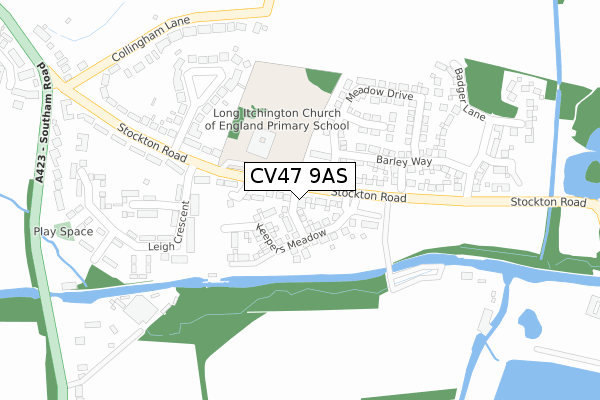 CV47 9AS map - large scale - OS Open Zoomstack (Ordnance Survey) CV47 9AS map - large scale - OS Open Zoomstack (Ordnance Survey)