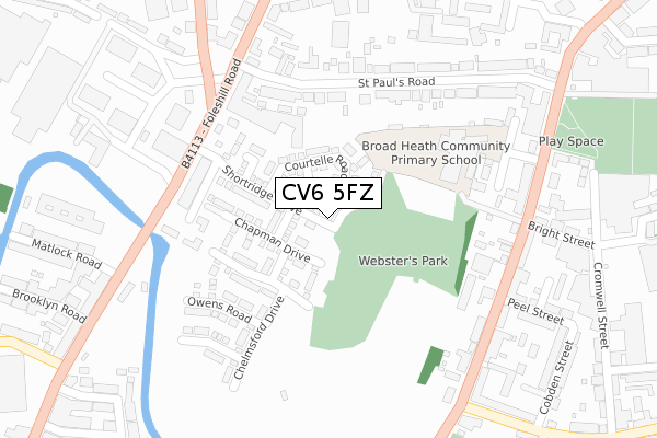 CV6 5FZ map - large scale - OS Open Zoomstack (Ordnance Survey) CV6 5FZ map - large scale - OS Open Zoomstack (Ordnance Survey)