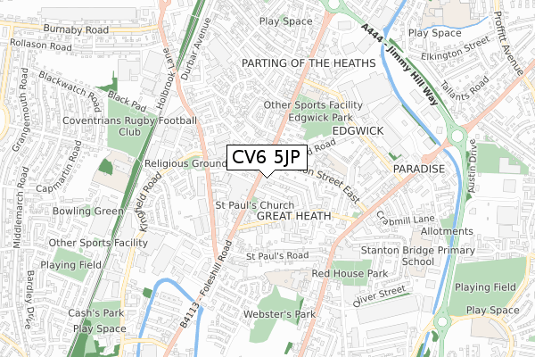 CV6 5JP map - small scale - OS Open Zoomstack (Ordnance Survey) CV6 5JP map - small scale - OS Open Zoomstack (Ordnance Survey)